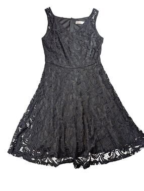 Dressystar Black Lace A Line Dress Goth Whimsy V Neck Sleeveless Lined